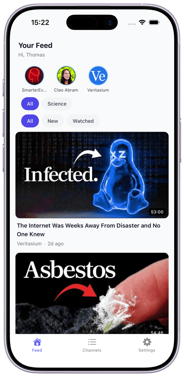 Solo Mode — algorithm-free YouTube feed